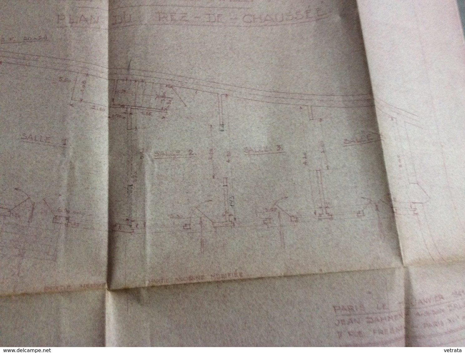 5  Plans D' Architecte D'une Propriété à Bourg La Reine  ((82x72 Cm)-45x73, 42x73 Et 2 De 25x37 Cm- Première Moitié Du - Architecture