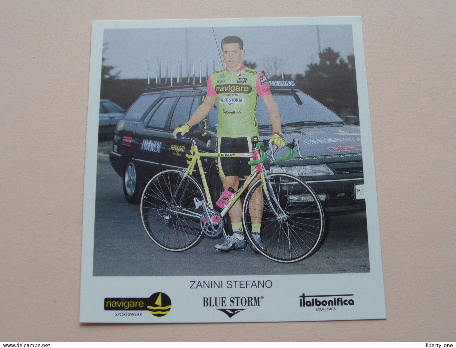 ZANINI STEFANO ( NAVIGARE * BLUE STORM * ITALBONIFICA ) Carte Format 10,5 X 11,5 Cm. ( Blanco Rug ) ! - Cyclisme