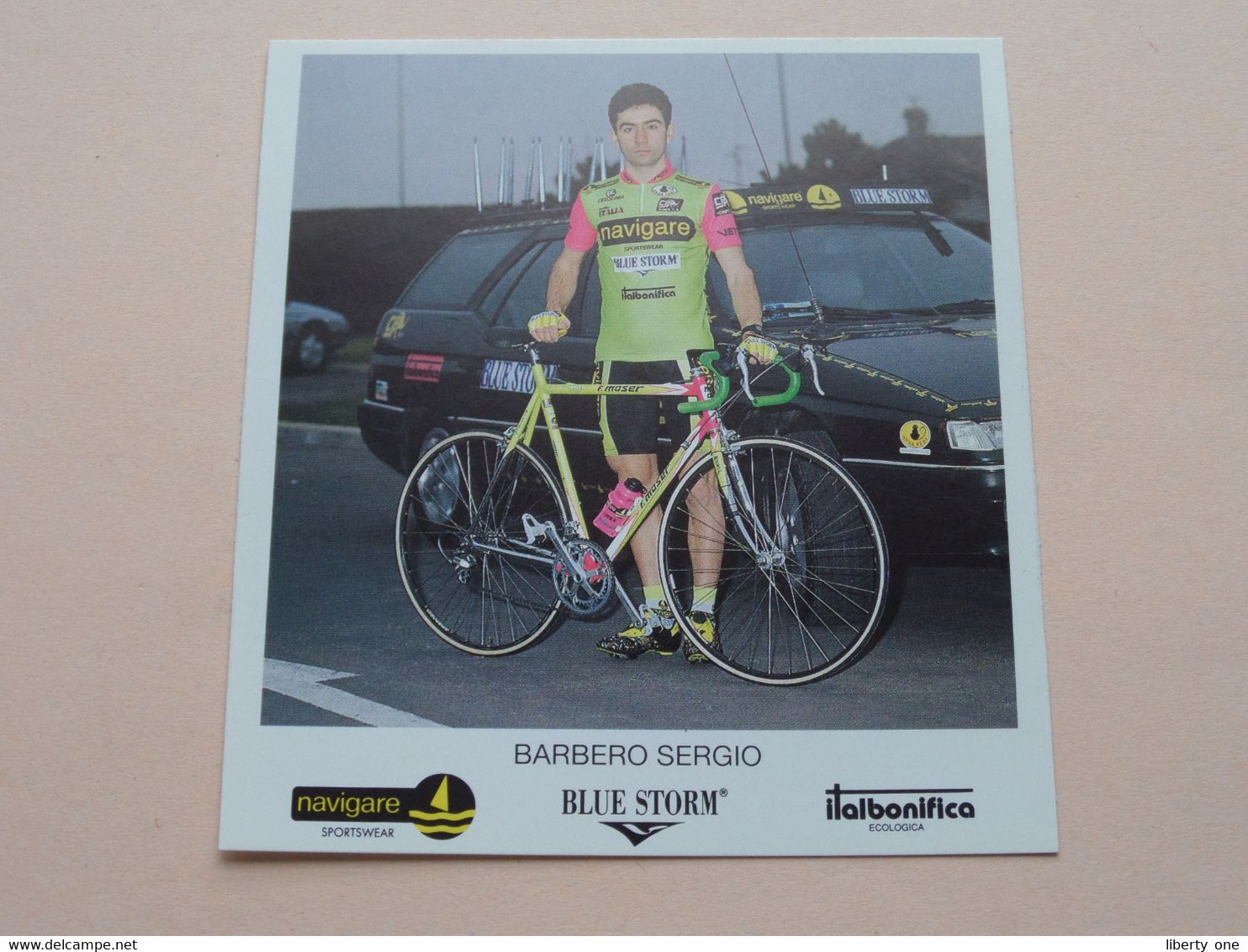 BARBERO SERGIO ( NAVIGARE * BLUE STORM * ITALBONIFICA ) Carte Format 10,5 X 11,5 Cm. ( Blanco Rug ) ! - Cyclisme