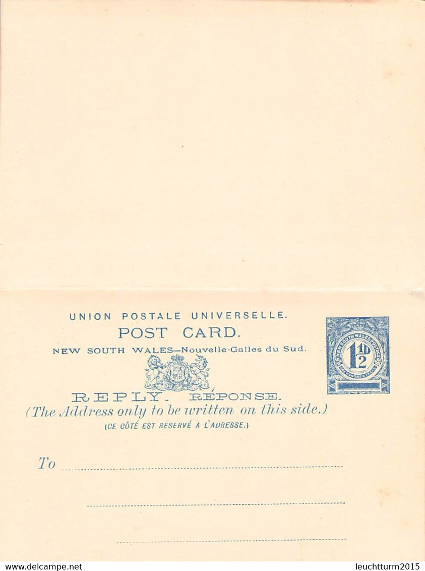 NEW SOUTH WALES - POSTCARD 1 1/2 / 1 1/2 D  /AA10* - Cartas & Documentos