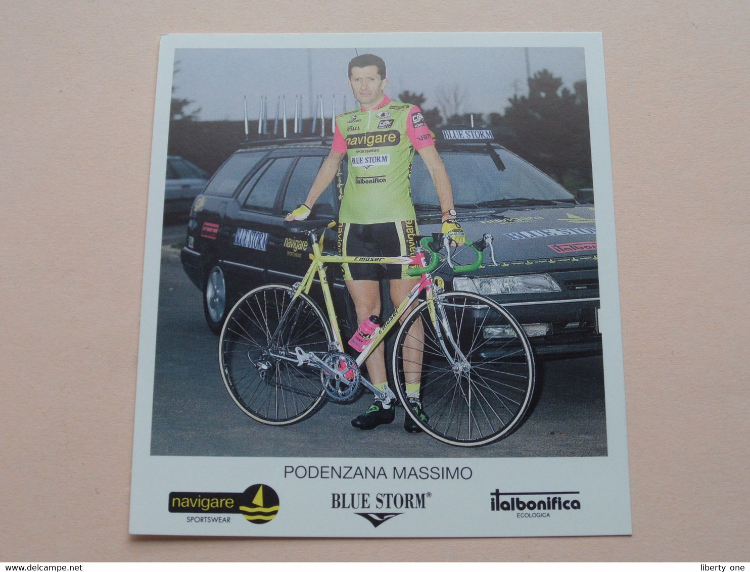 PODENZANA MASSIMO ( NAVIGARE * BLUE STORM * ITALBONIFICA ) Carte Format 10,5 X 11,5 Cm. ( Blanco Rug ) ! - Cyclisme