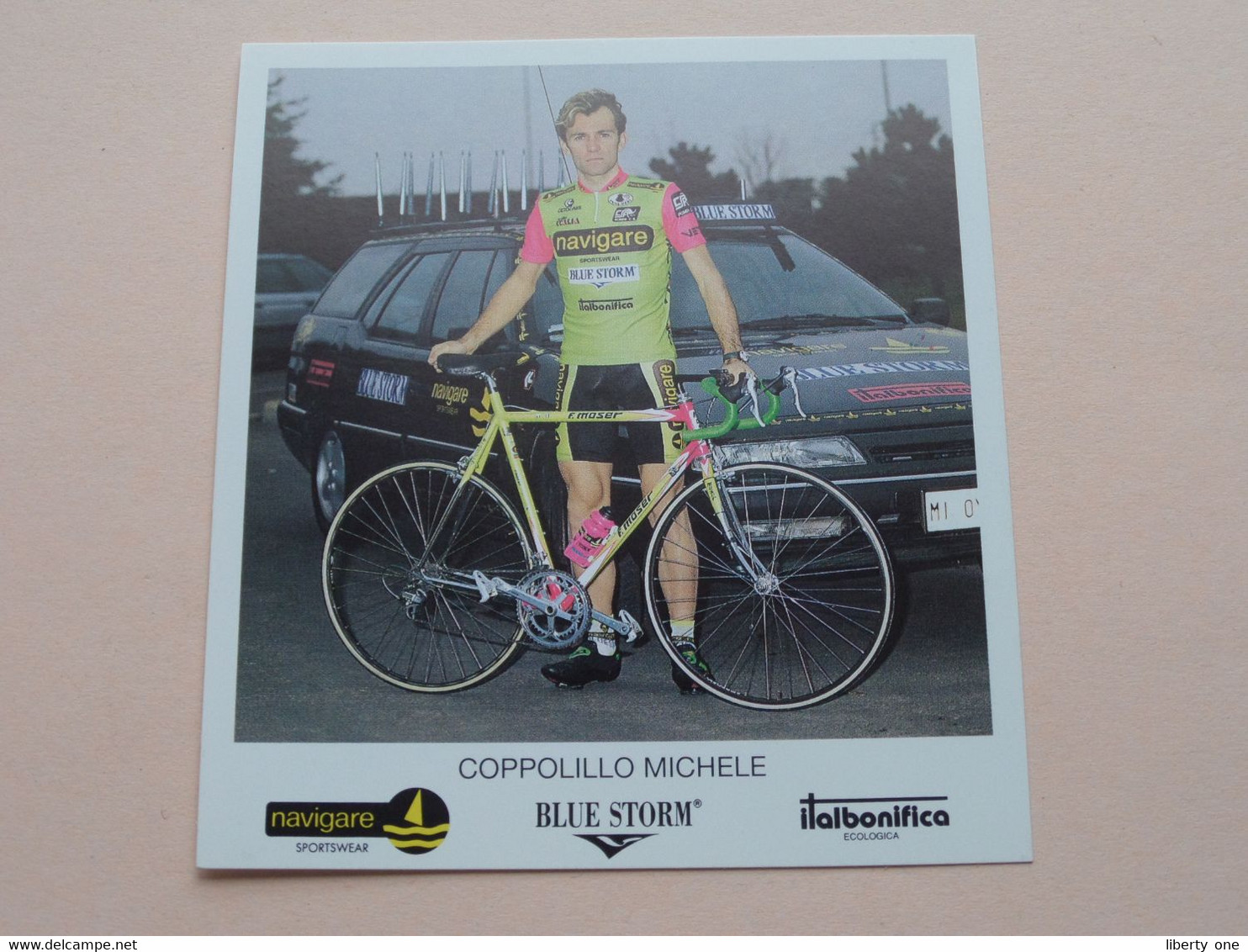 COPPOLILLO MICHELE ( NAVIGARE * BLUE STORM * ITALBONIFICA ) Carte Format 10,5 X 11,5 Cm. ( Blanco Rug ) ! - Cyclisme