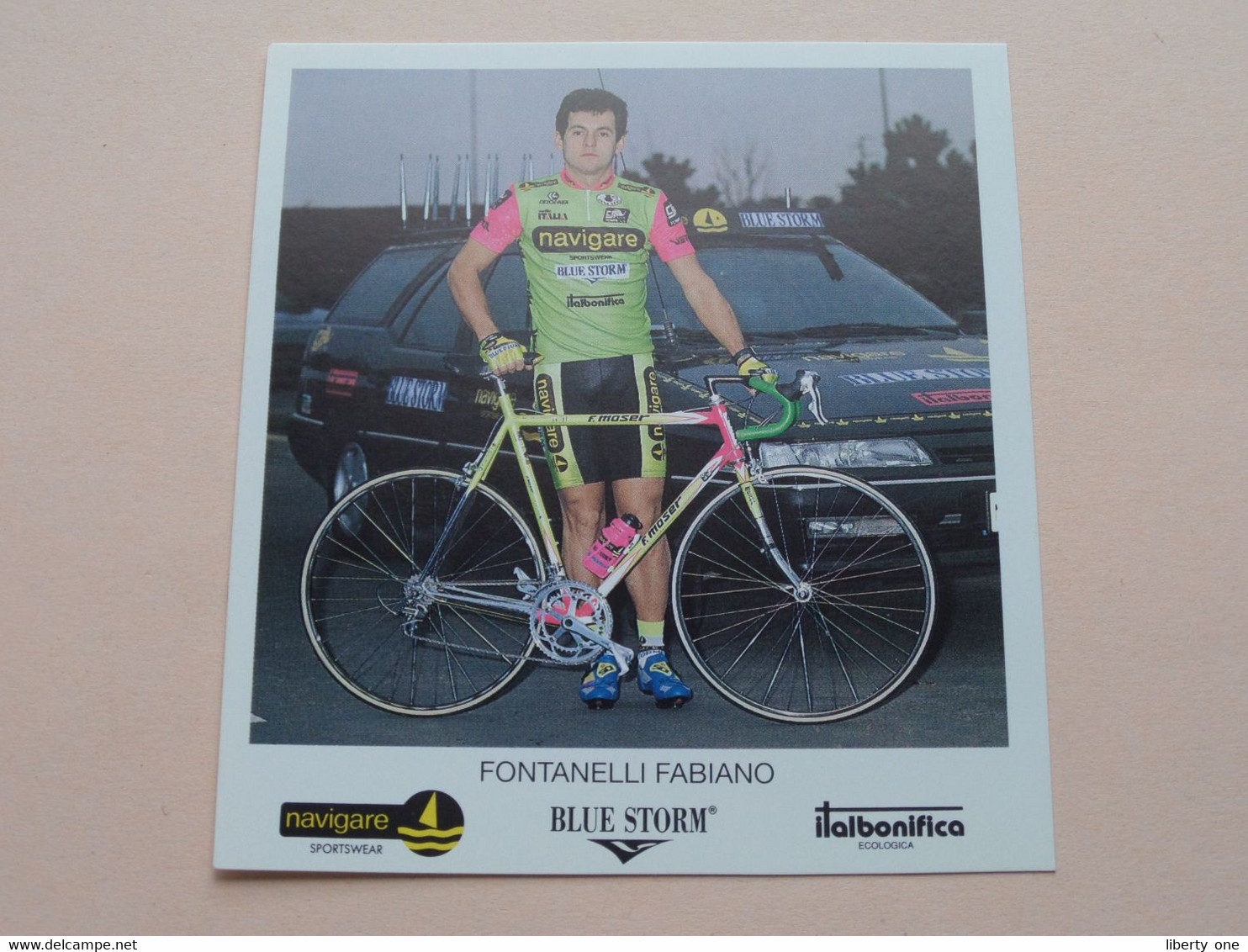 FONTANELLI FABIANO ( NAVIGARE * BLUE STORM * ITALBONIFICA ) Carte Format 10,5 X 11,5 Cm. ( Blanco Rug ) ! - Cyclisme