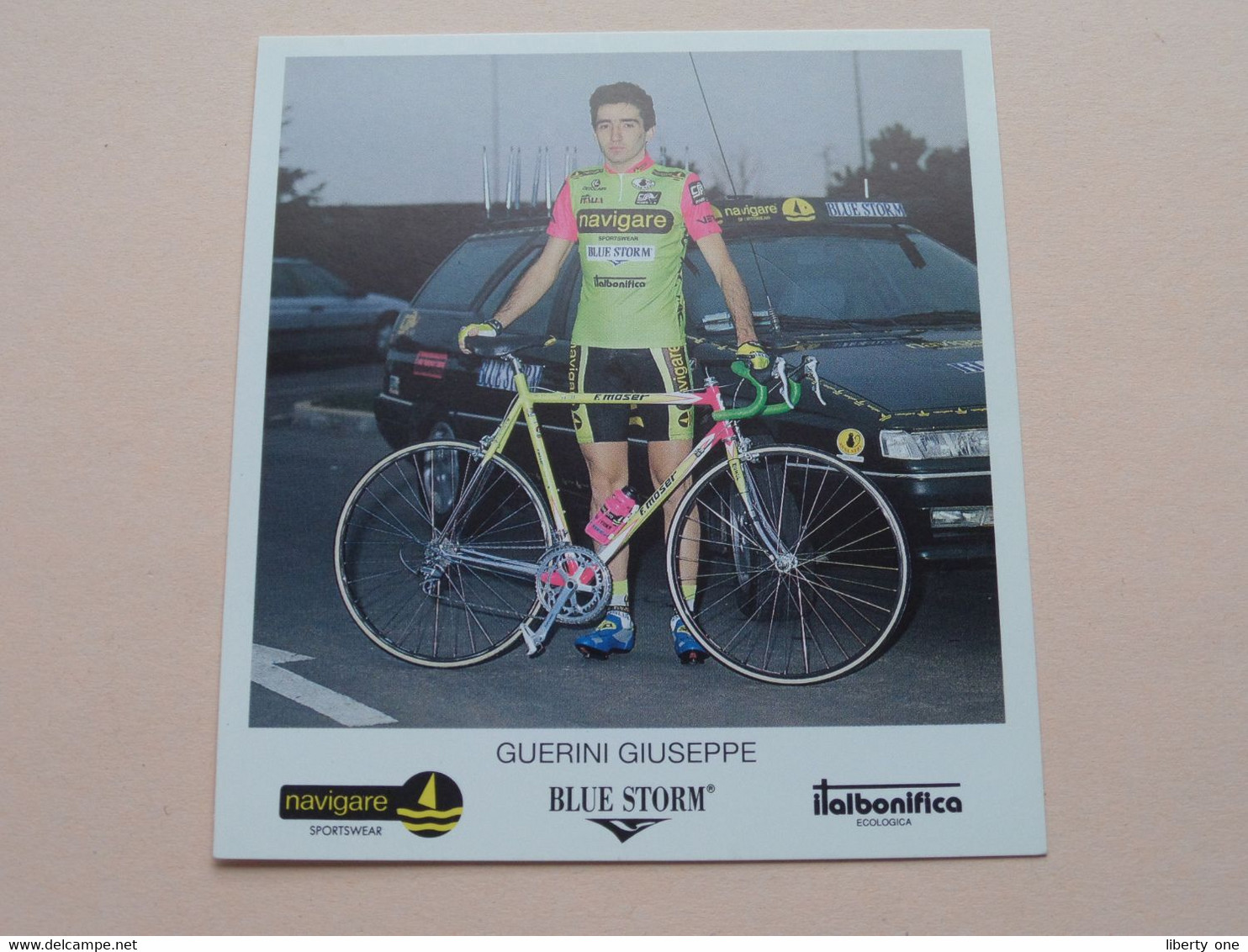 GUERINI GIUSEPPE ( NAVIGARE * BLUE STORM * ITALBONIFICA ) Carte Format 10,5 X 11,5 Cm. ( Blanco Rug ) ! - Cyclisme