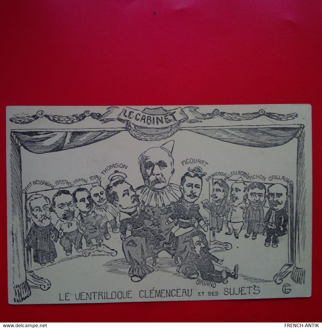 LE CABINET LE VENTRILOQUE CLEMENCEAU ET SES SUJETS - Satirical