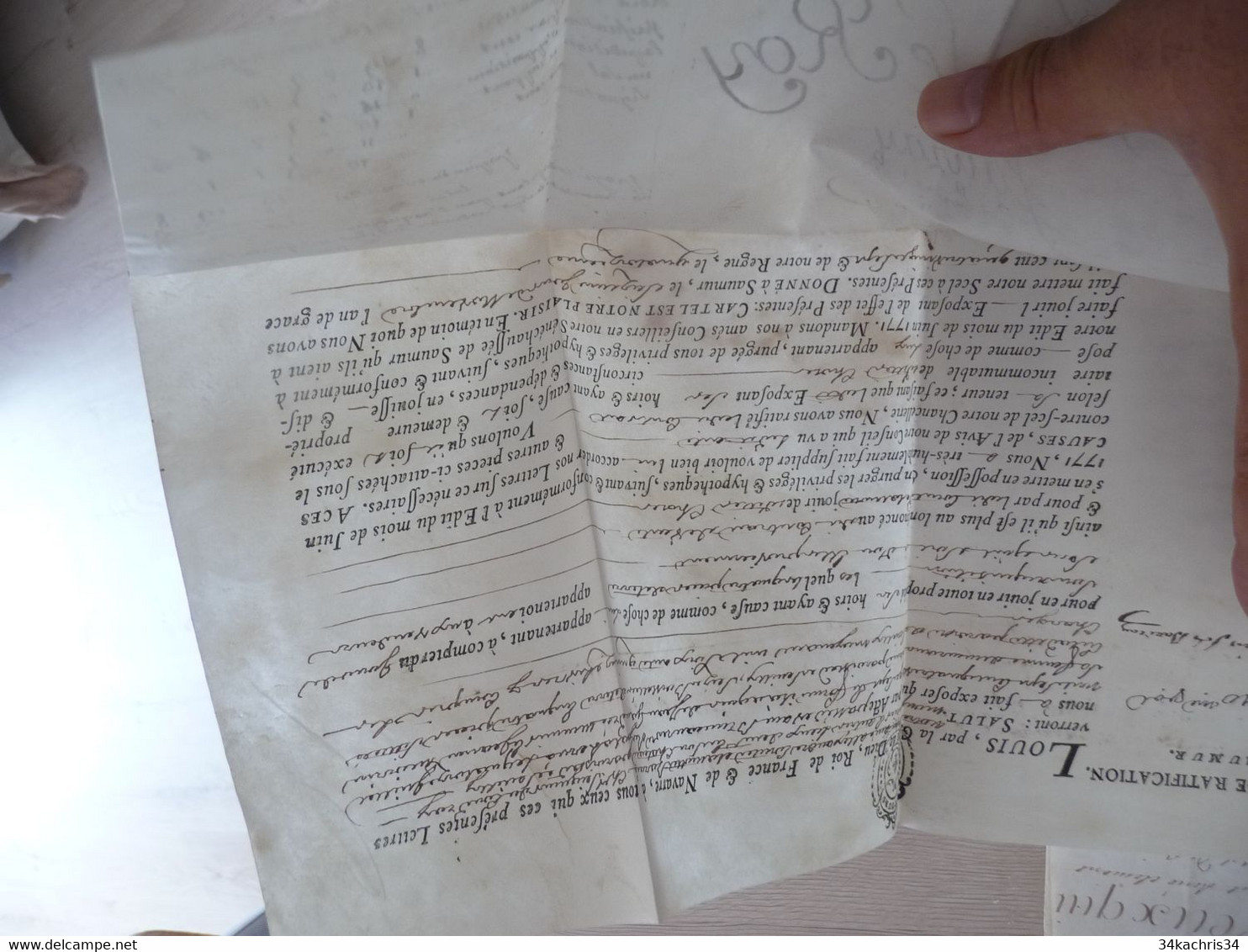 Lettre De Ratification Pour Le Moulin De Quincampoix Près Savaur Et Seuilly Sceau 1787 - Manuskripte