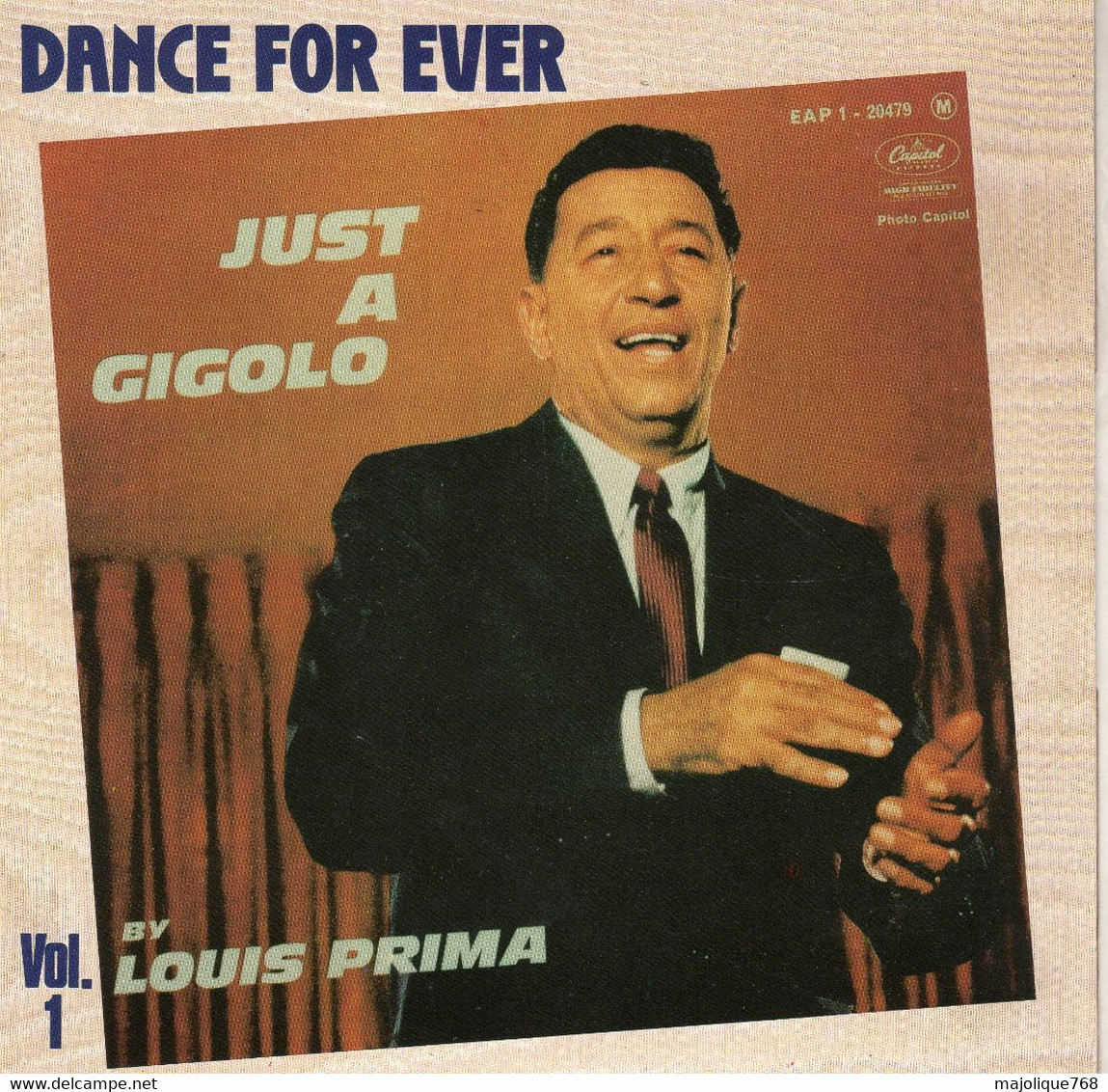 Disque - Dance For Ever - Louis Prima Vol 1 - Just A Gigolo - Capitol EAP 1 - 20479 - France Réédition 1982 - - Disco, Pop