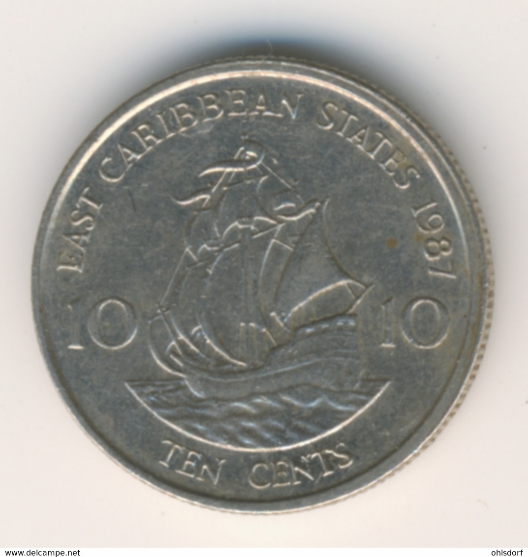 EAST CARIBBEAN STATES 1987: 10 Cents, KM 13 - Caraibi Orientali (Stati Dei)