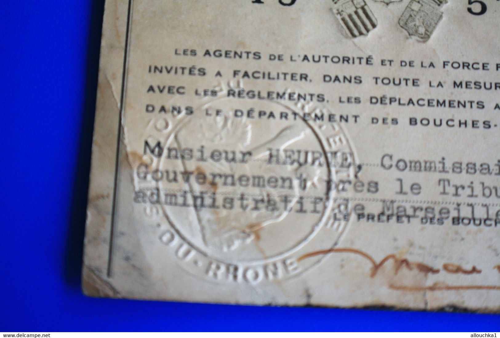 CARTE CIRCULATION PARCOURS RESEAU 1957 COMMISSAIRE GOUVERNEMENT/TRIBUNAL MARSEILLE-Transport Chemin De Fer-Ticket Billet - Europe