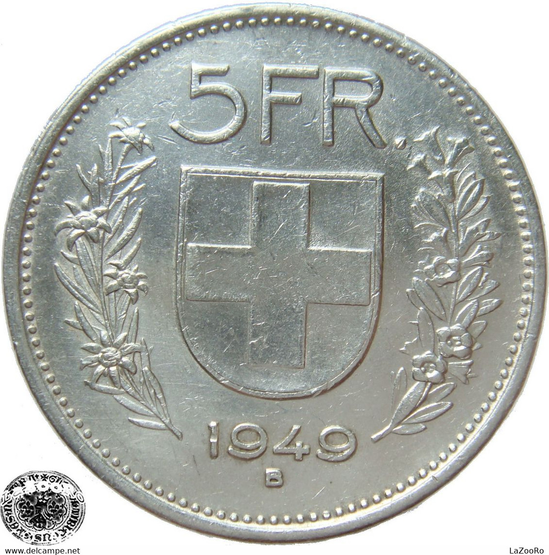 LaZooRo: Switzerland 5 Francs 1949 XF - Silver - Other & Unclassified