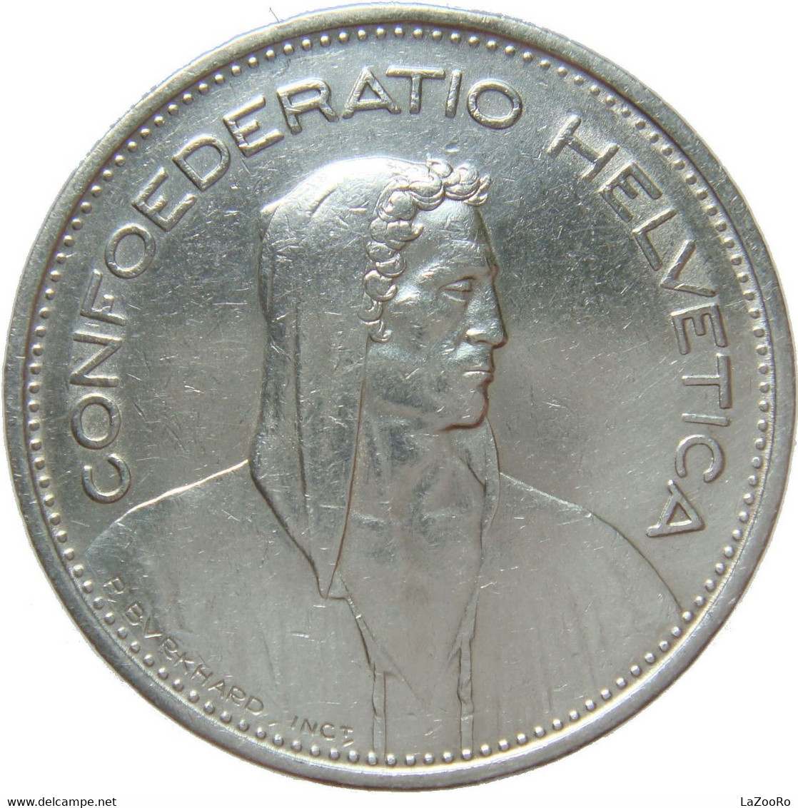 LaZooRo: Switzerland 5 Francs 1949 XF - Silver - Other & Unclassified