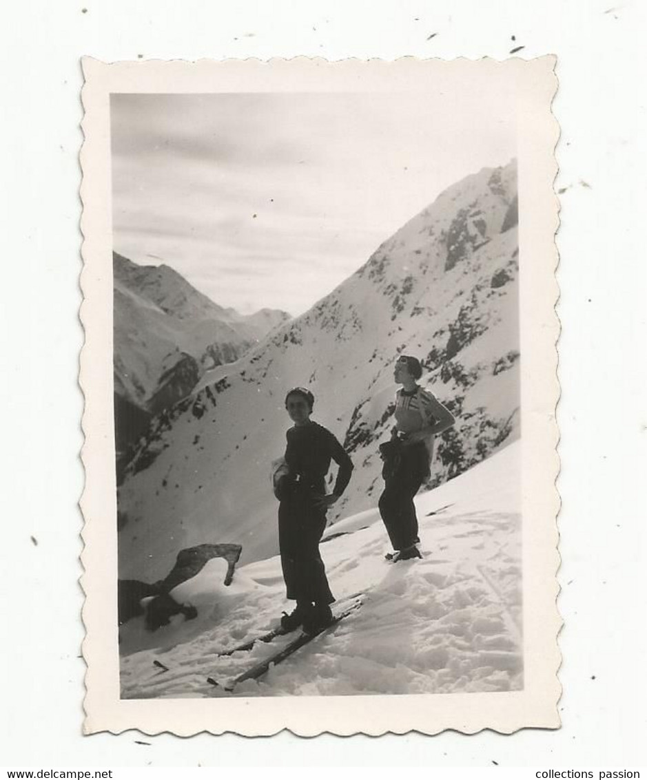 Photographie , Sports D'hiver , Ski ,1937 , PLANPRAZ ,  90 X 60 Mm - Sport