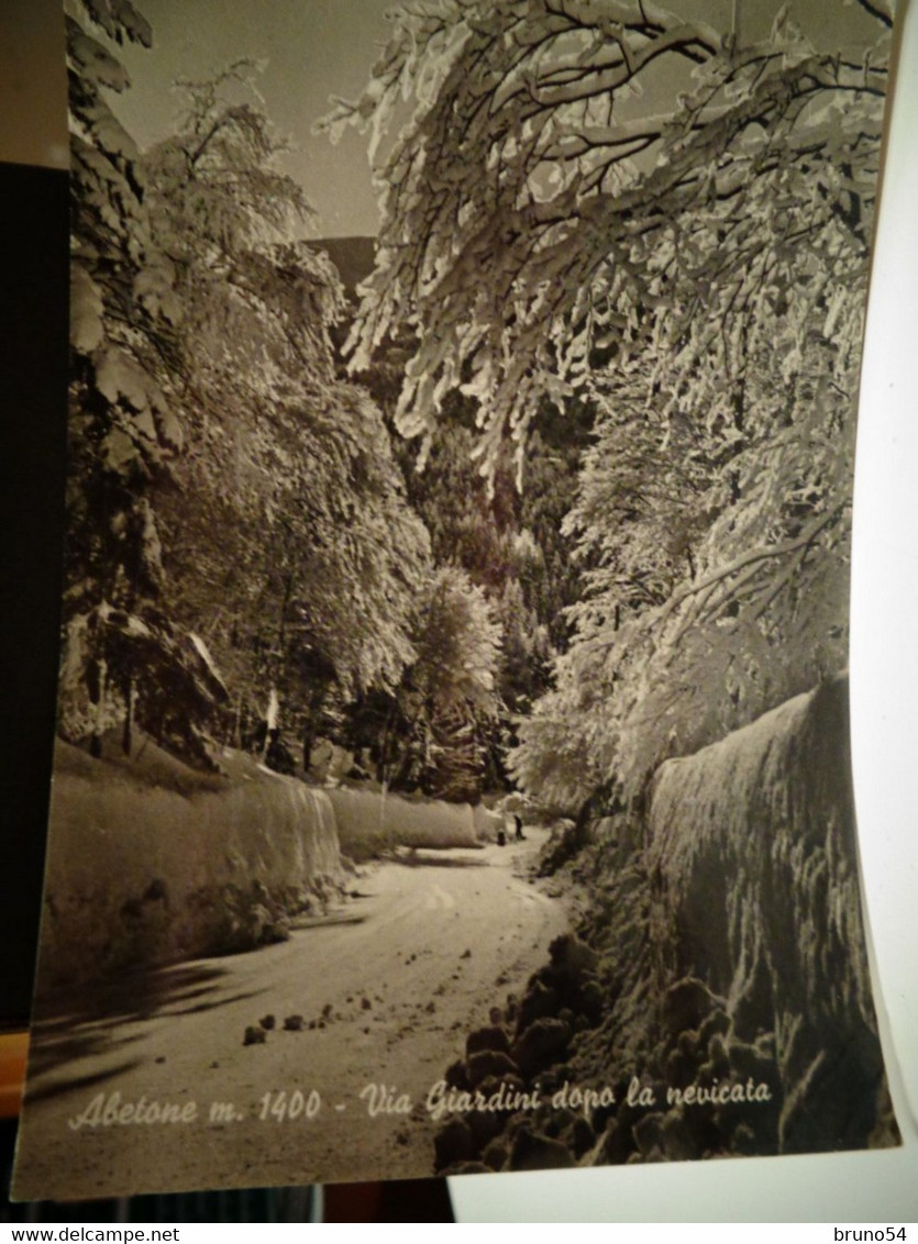 Cartolina Abetone Prov Pistoia Via Giardini Dopo La Nevicata - Pistoia