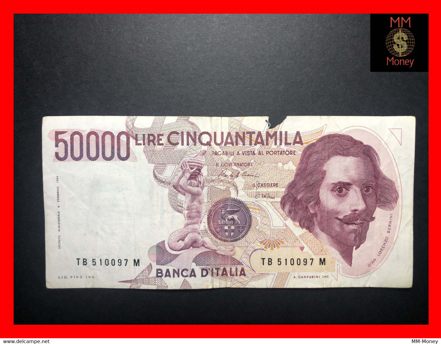 ITALY 50000  50.000 Lire  28.10.1985  P. 113  Serie B   VF   [MM-Money] - 50000 Liras