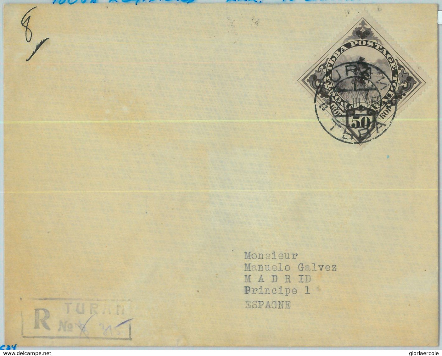 94257 - RUSSIA Touva TUVA  - POSTAL HISTORY - REGISTERED COVER To  SPAIN  1935 - Touva