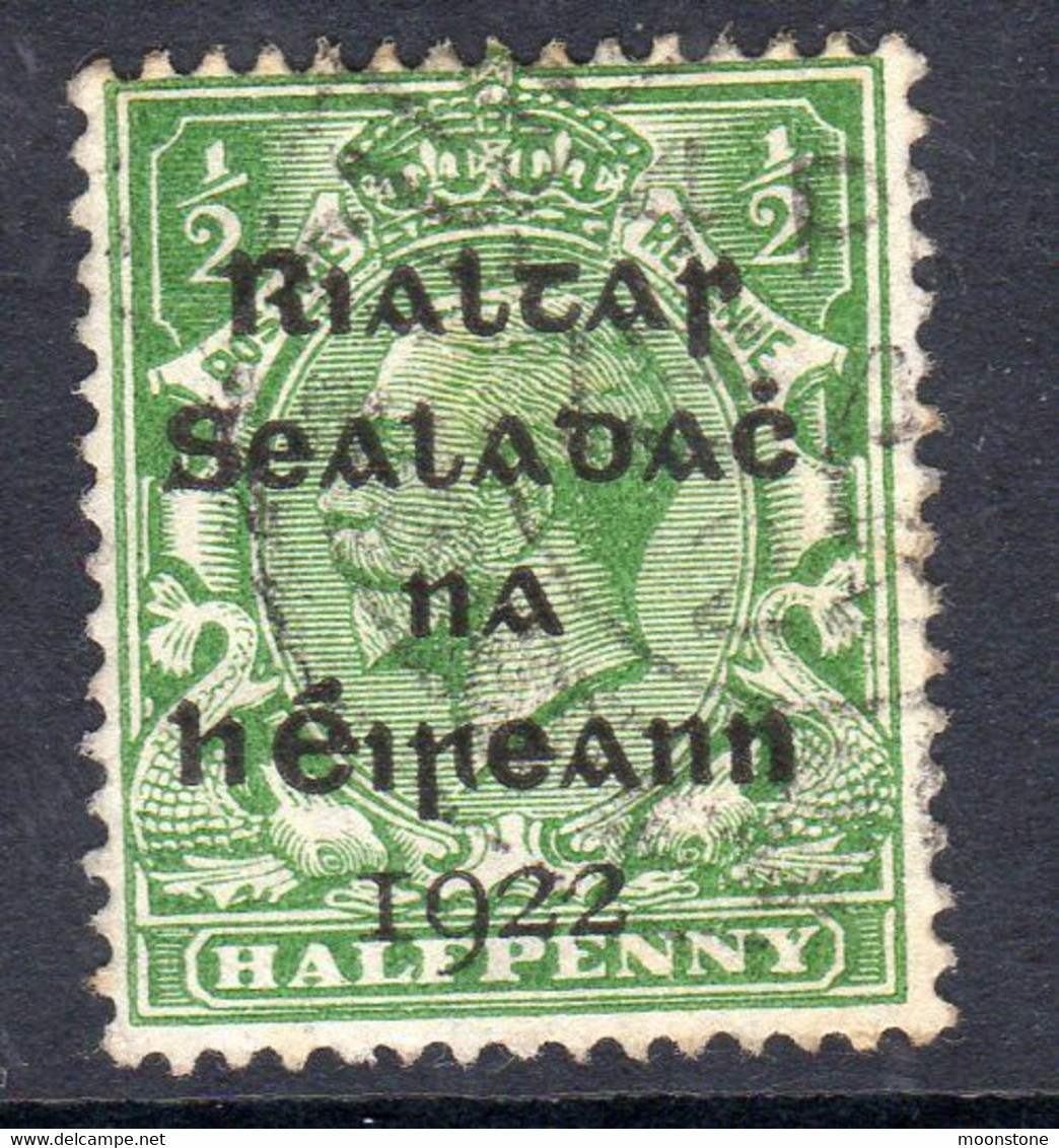 Ireland 1922 ½d Rialtas Black Overprint Definitive, Dollard Printing, Used, SG 1 - Gebruikt