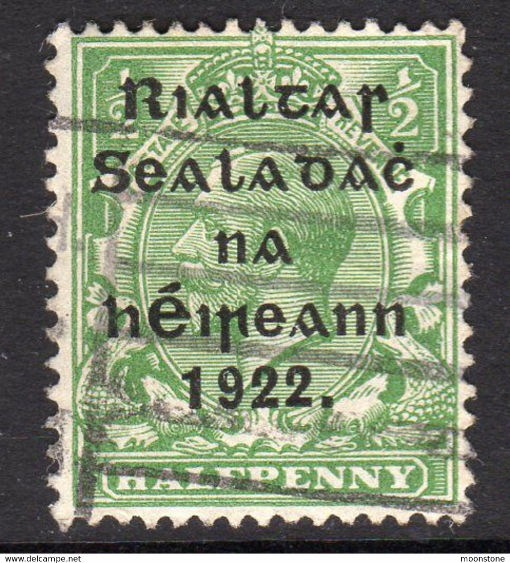 Ireland 1922 ½d Rialtas Black Overprint Definitive, 2nd Thom Printing, Used, SG 30 - Usati