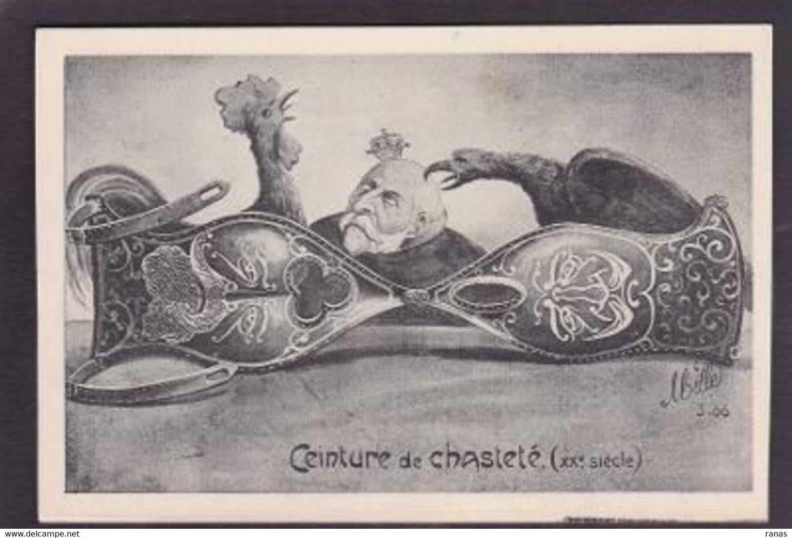 CPA Angleterre Royaume Uni Satirique Caricature Edward VII Edouard Non Circulé Ceinture De Chasteté Mille - Sonstige & Ohne Zuordnung