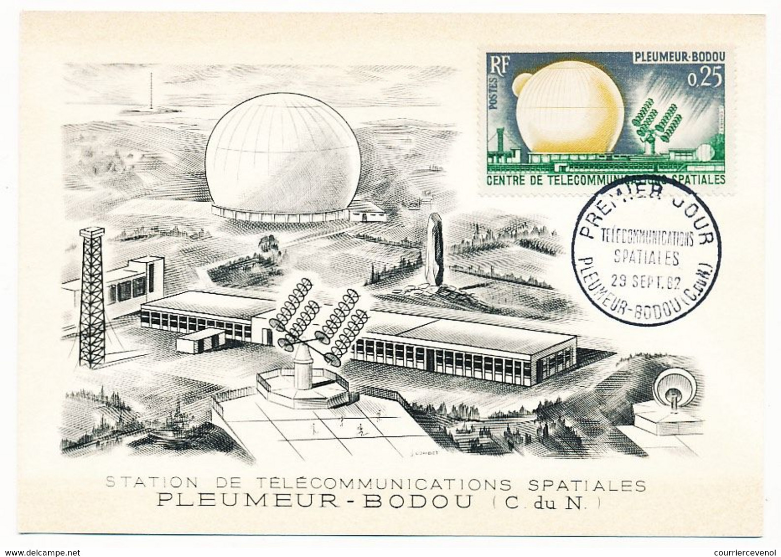 FRANCE - 2 Cartes Maximum - 0,25F Pleumeur Bodou / 0,50F Télévision Par Satellite - Pleumeur Bodou 29 Sept 1962 - 1960-1969