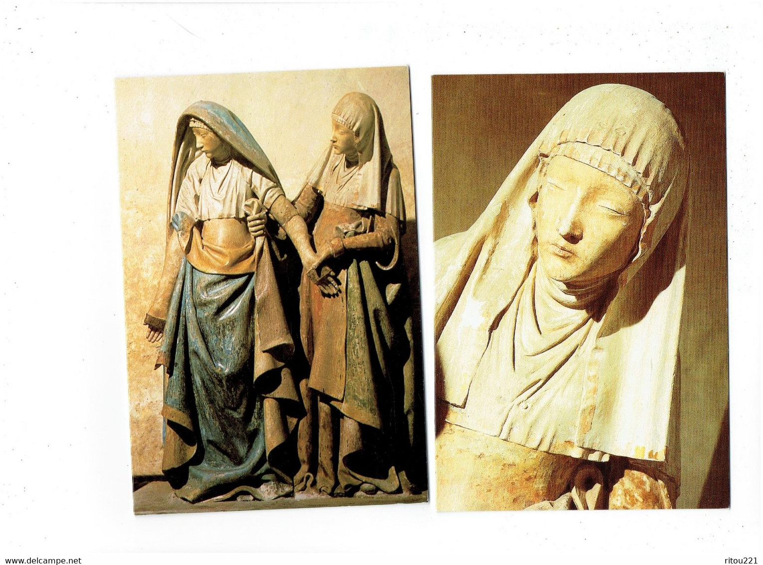 GRANDE CPM - Lot 5 -Monesties - Statues VIERGE SOUTENUE MARIE DE CLEOPHAS MARIE MADELEINE Joseph D'Arimathie - Monesties