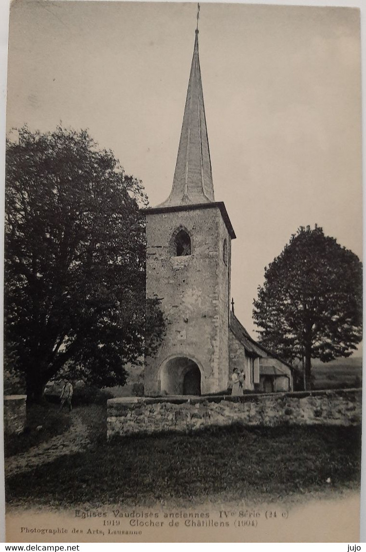 SUISSE - Eglises Vaudoises Anciennes En 1905 - Clocher De Chatillens - Châtillens