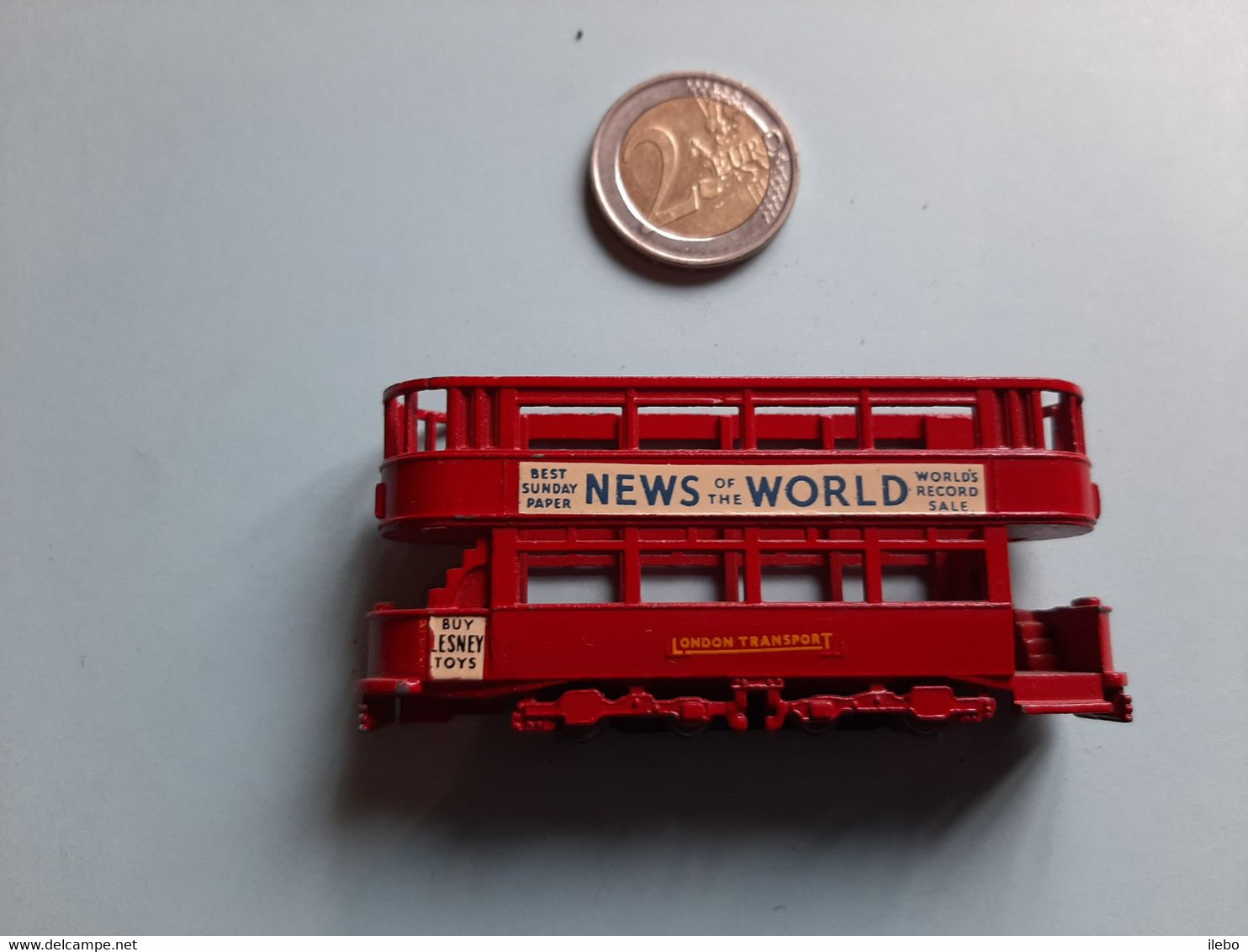 Matchbox Lesney  London Transport  Publicité Sunday Paper News Of Word  Bus Anglais Londres - Lesney