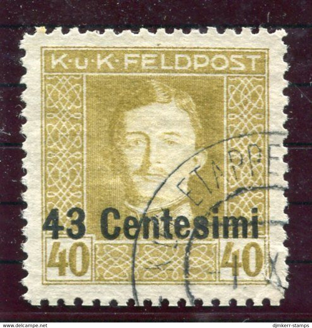 AUSTRIAN MILITARY POST In ITALY 1918  43 C. On Karl I 40 H. Perforated 11½  Used.  Michel 12B - Gebruikt