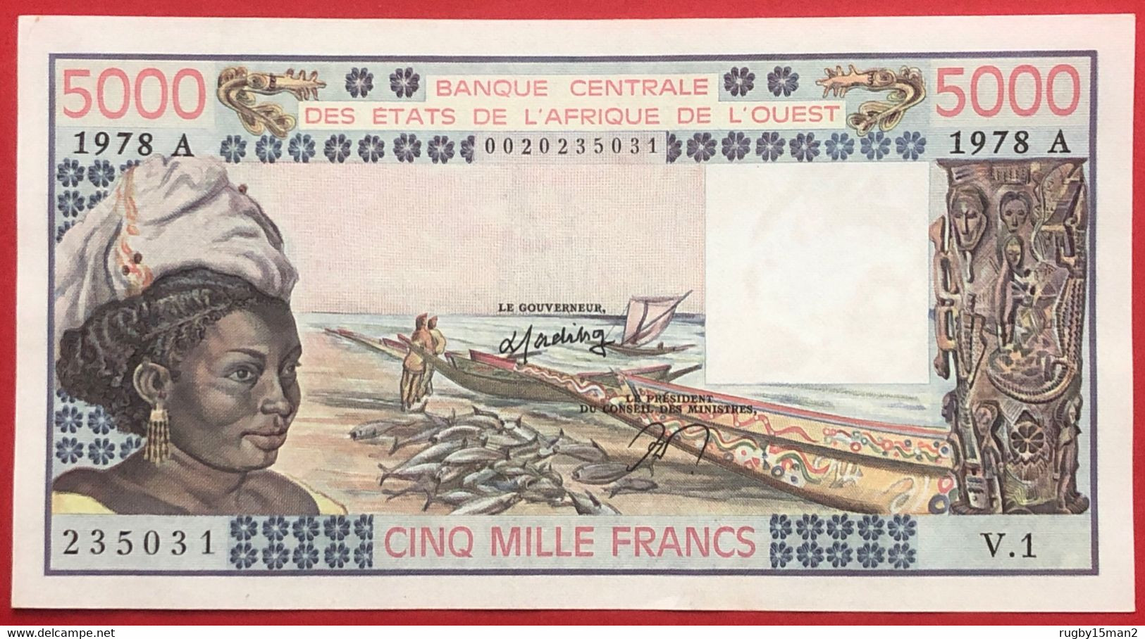 N°198 BILLET DE BANQUE DE 5000 FRANCS COTE D'IVOIRE 1978 SPL - Ivoorkust