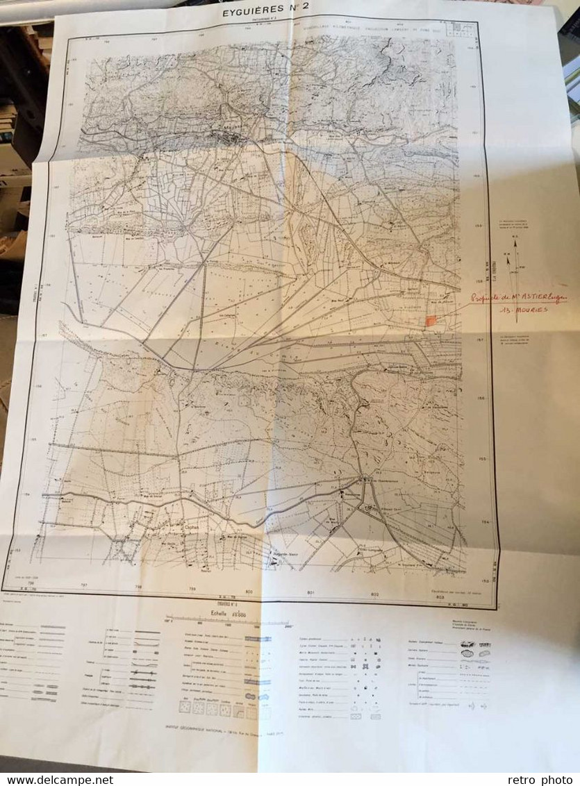 Carte  Géographique Intitulée " Eyguières N°2" ( En Fait Plan De Région De Maussane, Le Paradou, Caphan ) - Mapas Geográficas