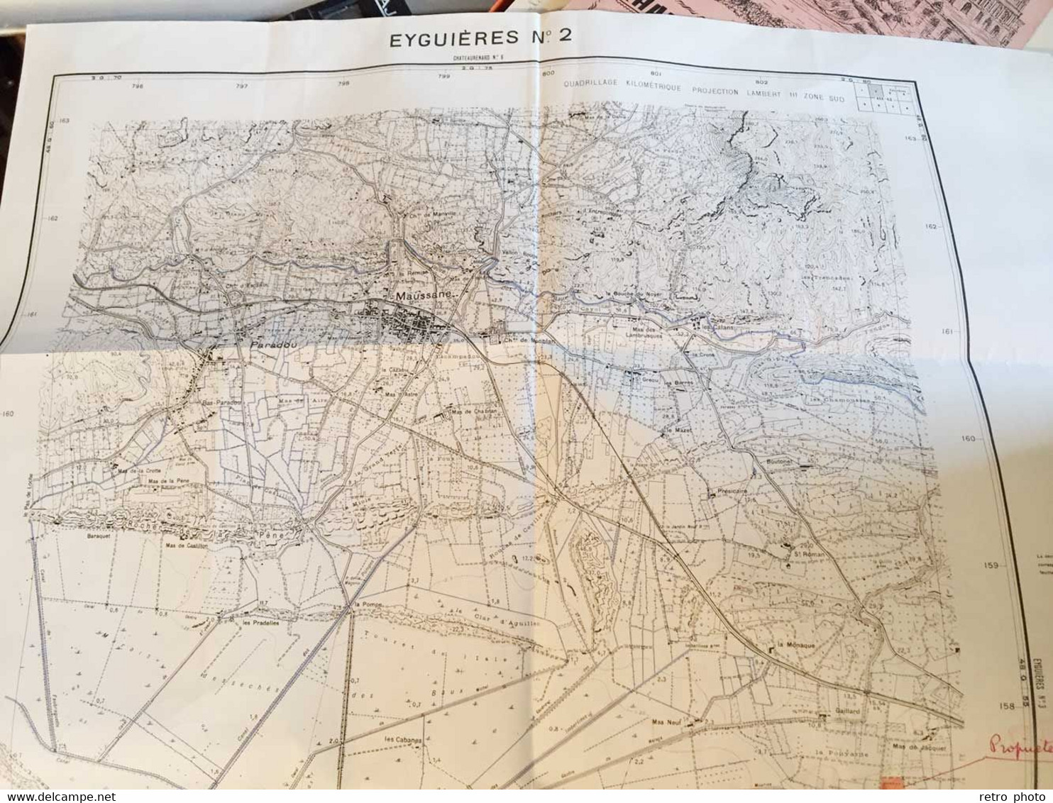 Carte  Géographique Intitulée " Eyguières N°2" ( En Fait Plan De Région De Maussane, Le Paradou, Caphan ) - Mapas Geográficas