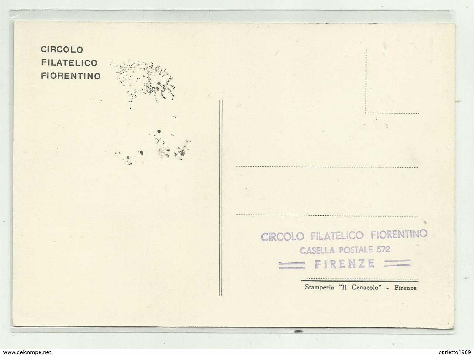 CENTENARIO DELLE POSTE ITALIANE 1862-1962 ( CIRCOLO FILATELICO FIORENTINO ) FG - Historia