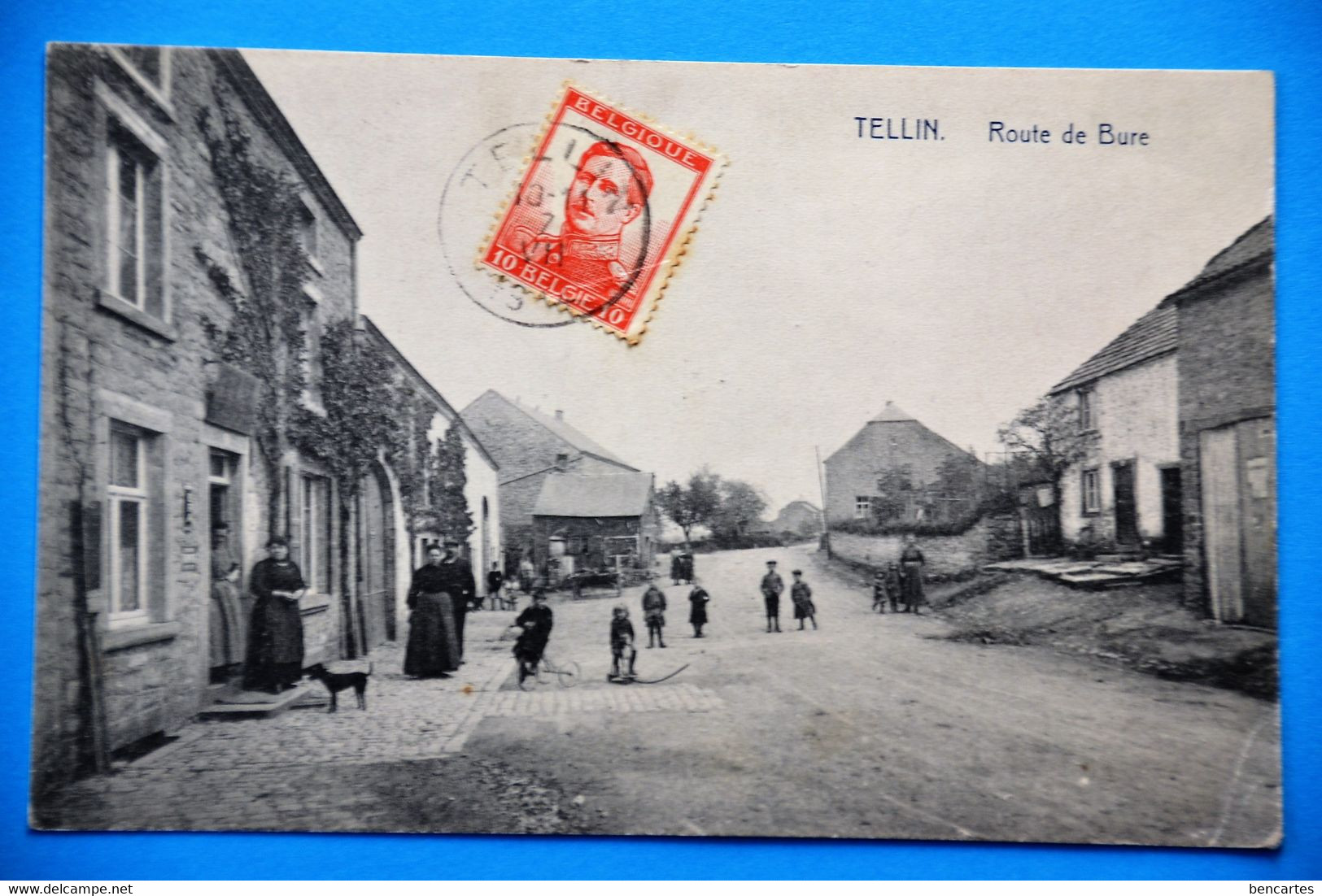 Tellin 1914: Route De Bure Très Animée - Tellin