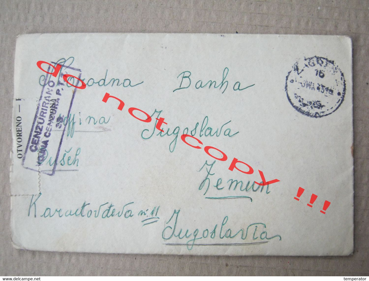 DFJ Yugoslavia / CENSURE, MILITARY CENSORSHIP P.T.T. 33 / Envelope With Letter, Content ( 1945 ) - From Zagreb To Zemun - Covers & Documents