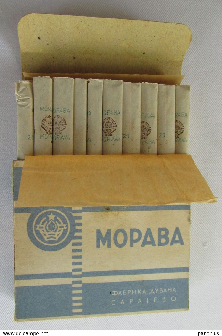 MORAVA - FACTORY SARAJEVO YUGOSLAVIA, TOBACCO ORIGINAL BOX WITH CIGARETTES INSIDE - Other & Unclassified