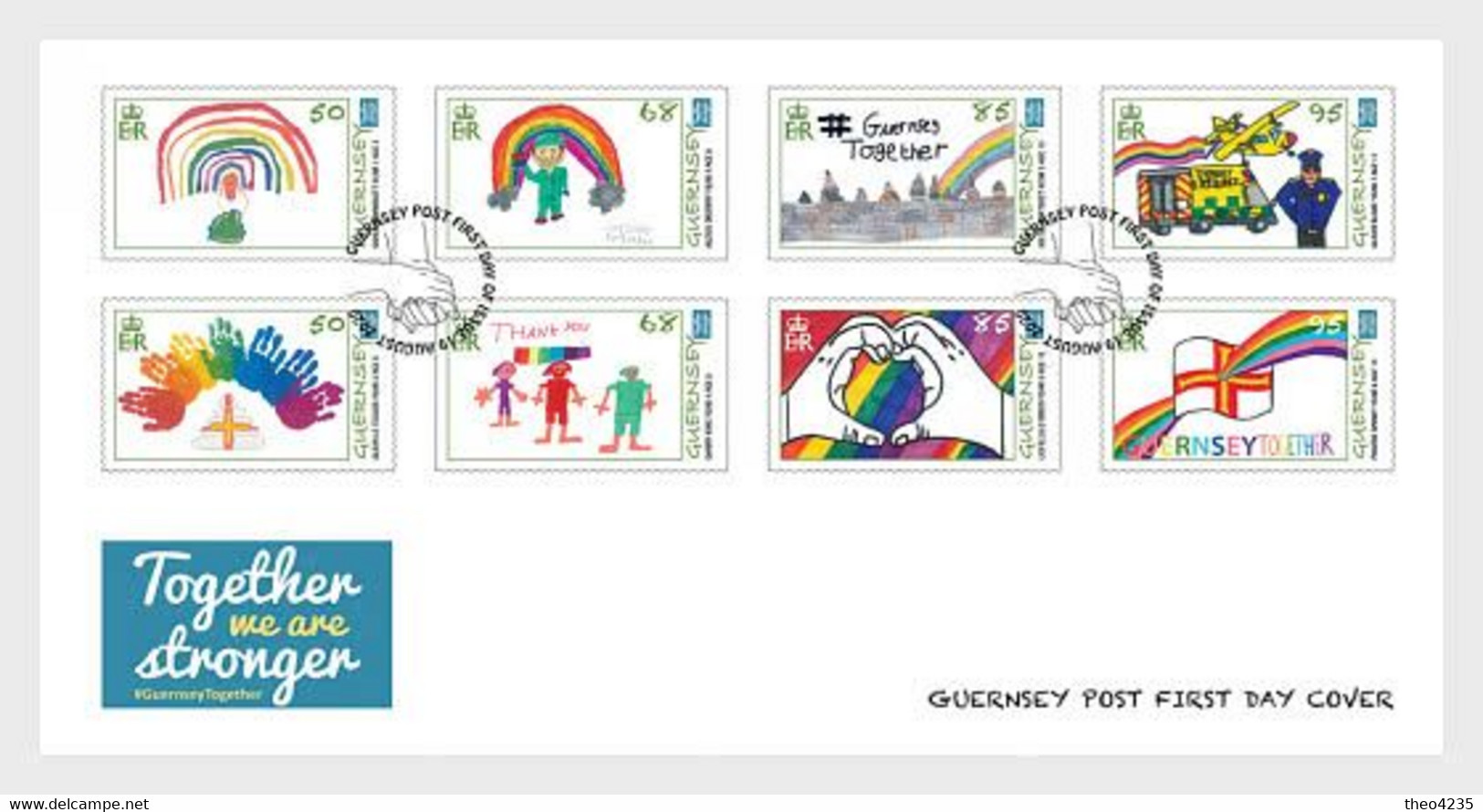 GUERNSEY FDC 2020/TOGETHER-CAMPAIGN FOR COVID-COMPLETE SET - Guernsey