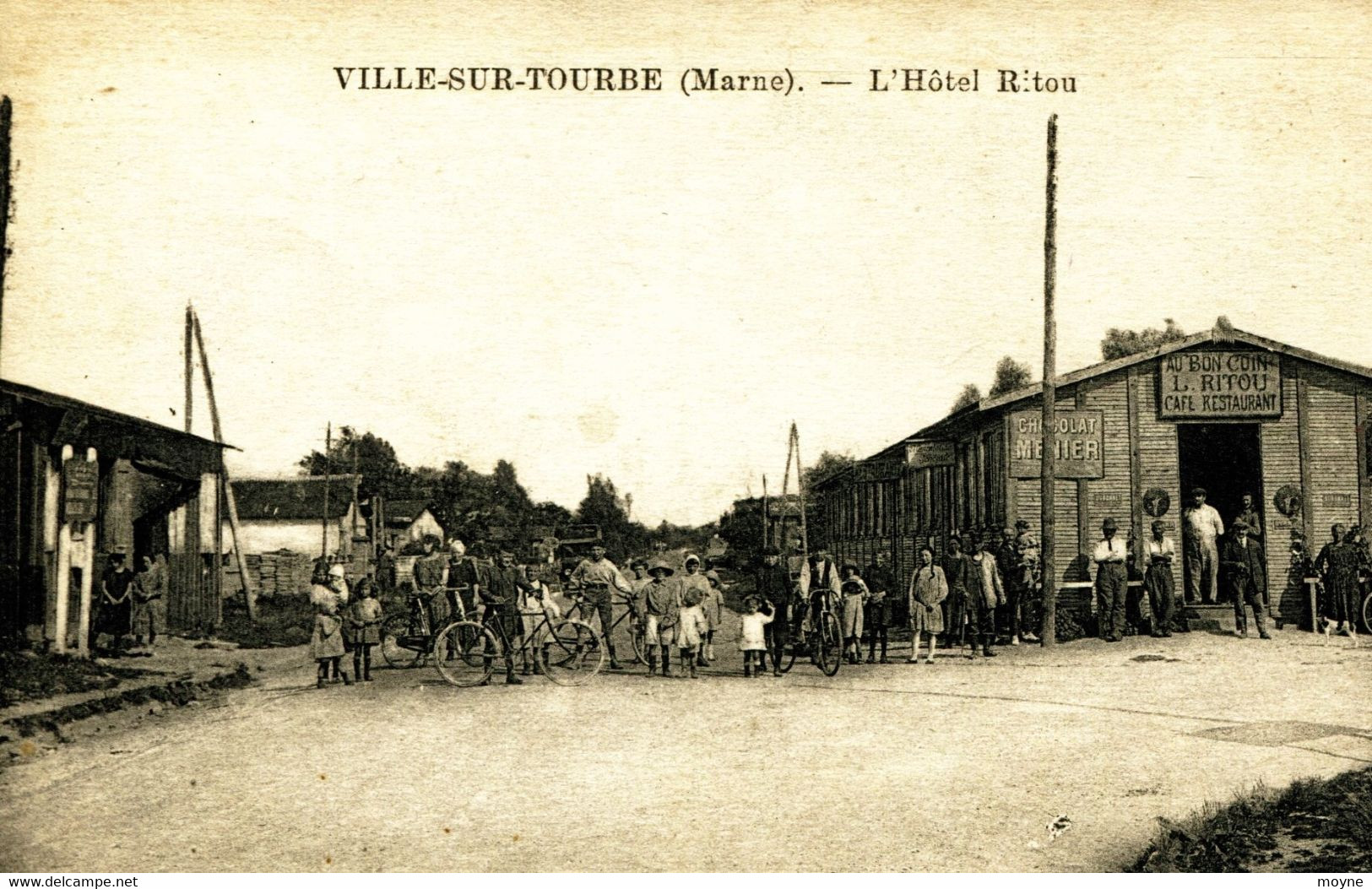 13969  - VILLE Sur TOURBE -  L'HOTEL RITOU - RESTAURANT  Belle Animation - Métier - Rare  DIPARU  !! - Ville-sur-Tourbe