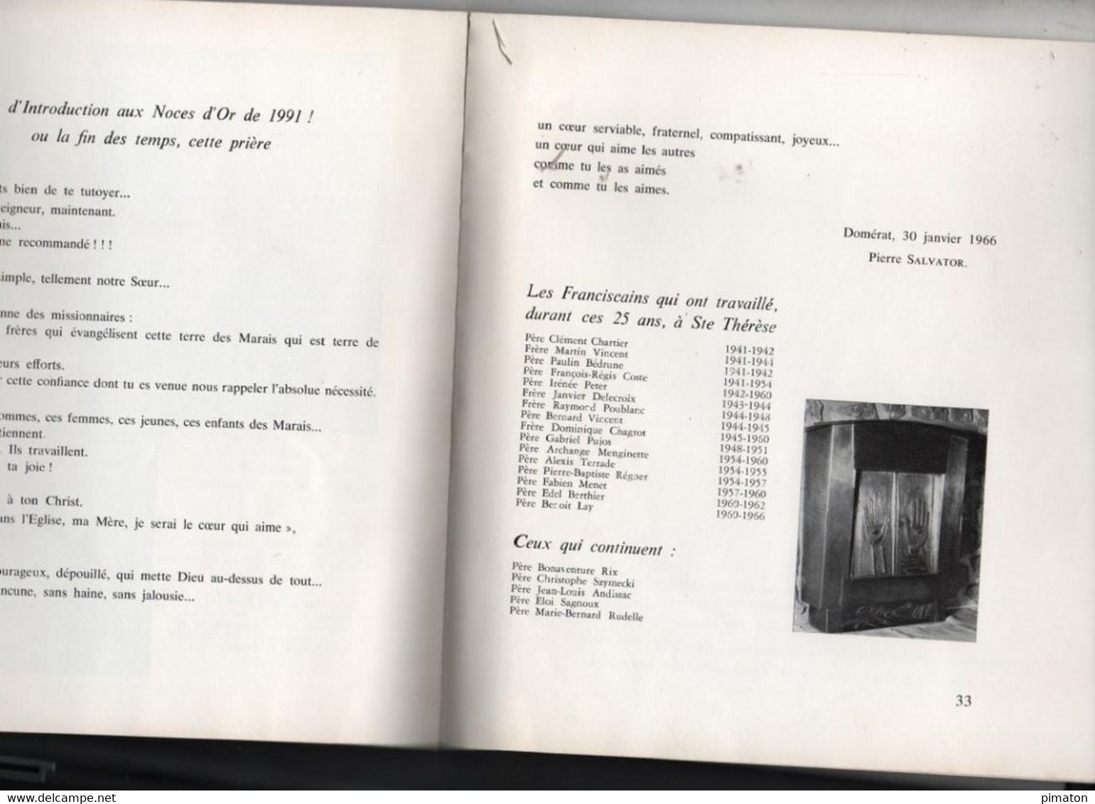 L'EGLISE SAINTE THERESE De MONTLUCON  Petite Brochure De 33 Pages Par Pierre SALVATOR  Format 20 X 20 - Bourbonnais