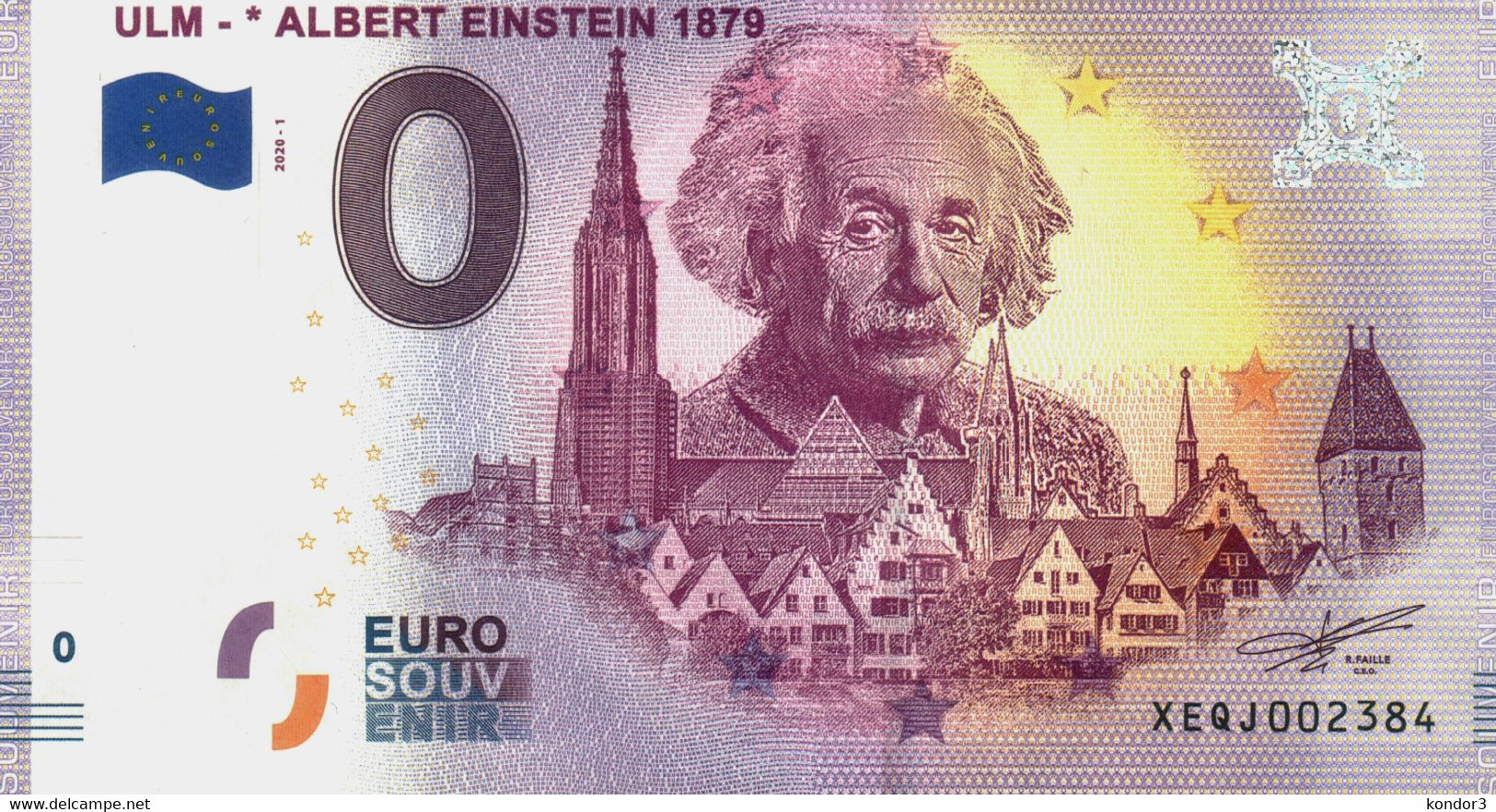 Albert Einstein. 0 Euro Ulm - Fictifs & Spécimens