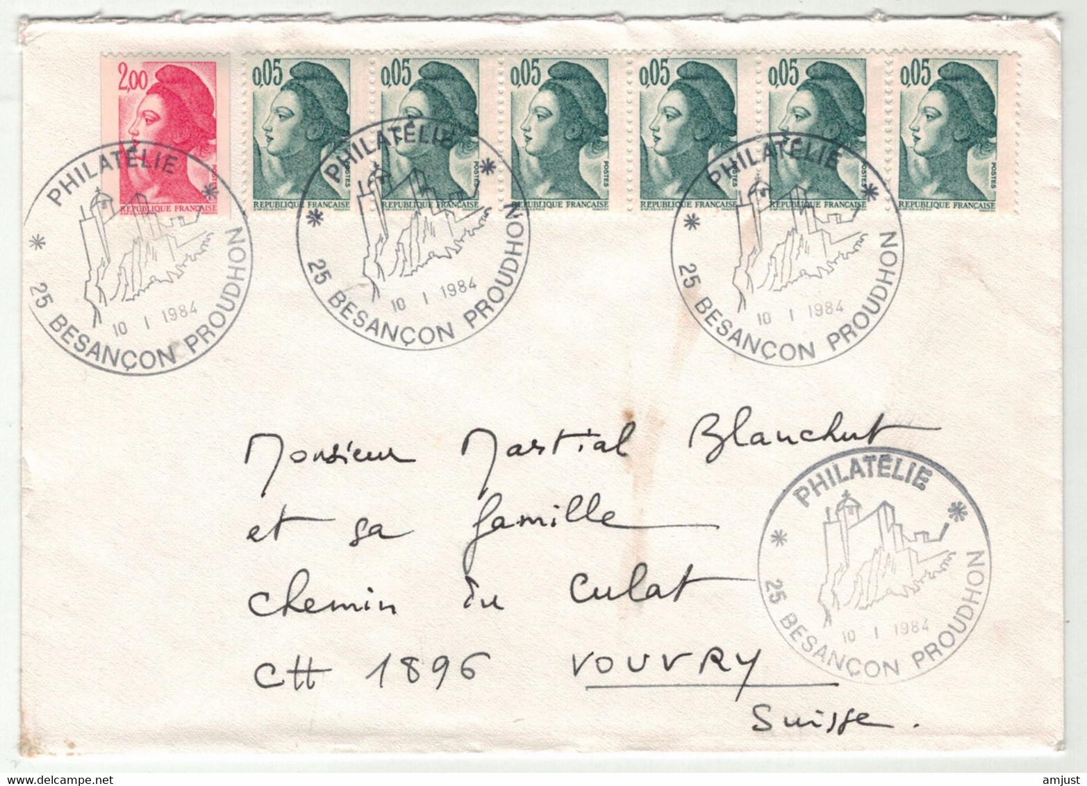 France // 1984 // Lettre Pour La Suisse (Vouvry) Le 10.01.1984 - Storia Postale