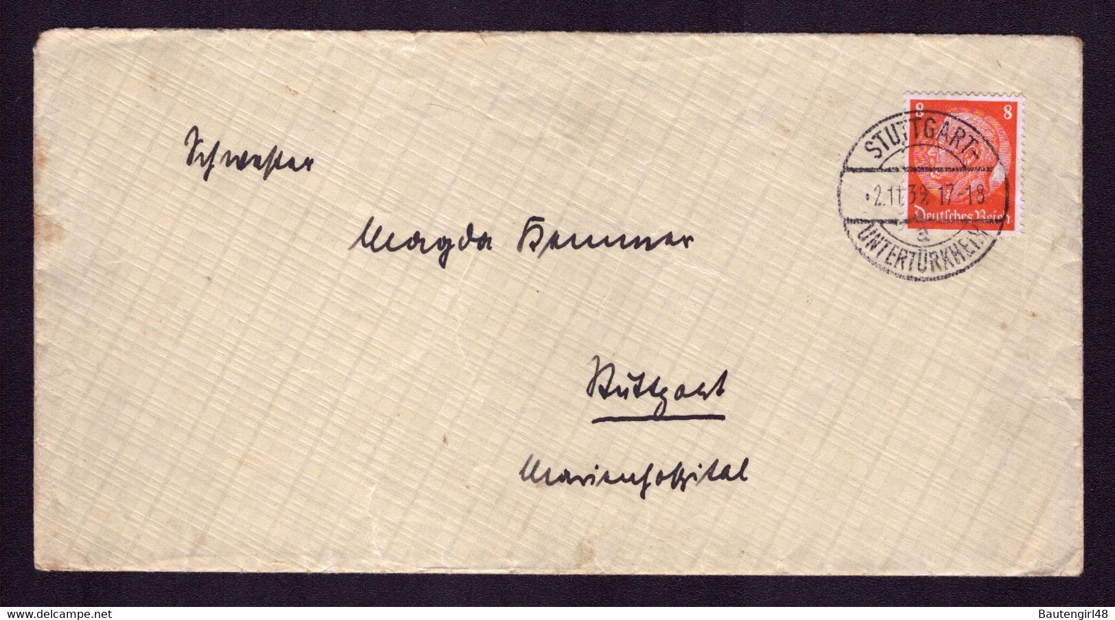 Brief DR STUTTGART-UNTERTÜRKHEIM -Stuttgart - 2.11.39 - Mi.517 - Covers & Documents