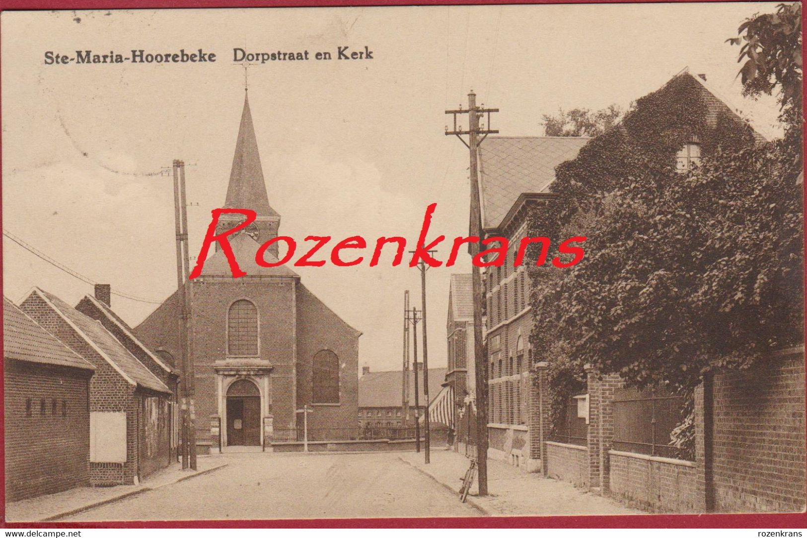 STE MARIA HOOREBEKE Sint-Maria-Horebeke Dorpstraat En Kerk ZELDZAAM (In Zeer Goede Staat) - Horebeke