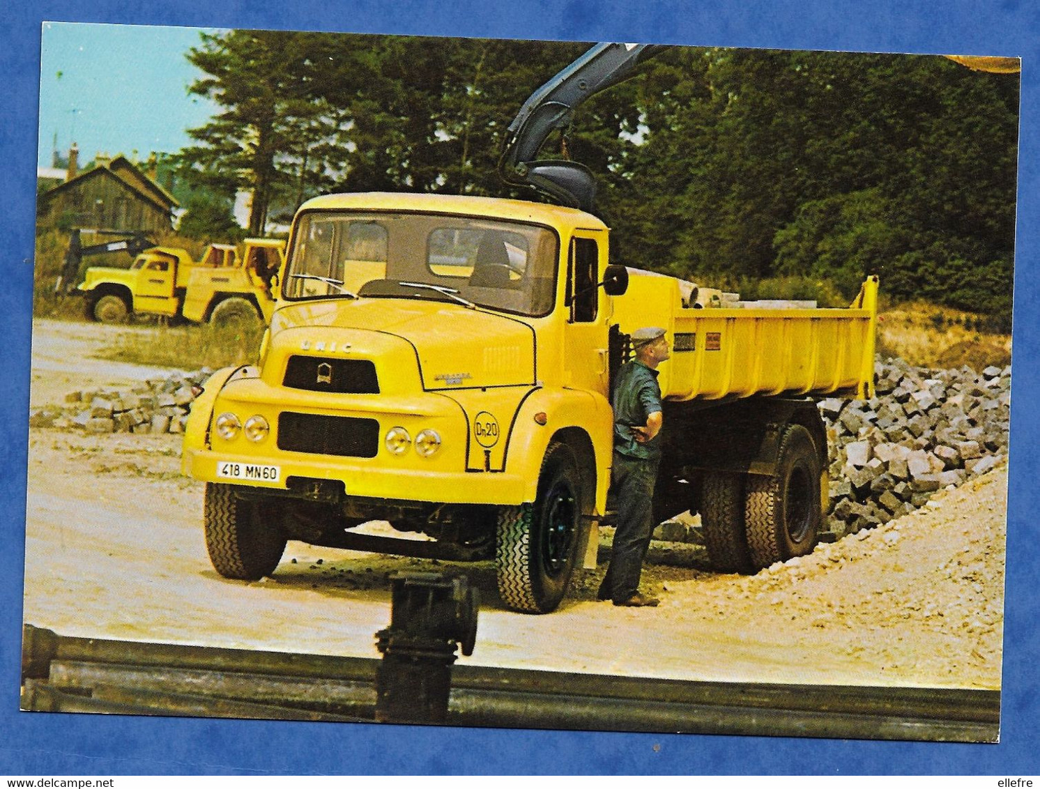 CPM Publicitaire Camoin Poids Lourd UNIC FIAT Modèle JNIC VERCORS P12 6 Caractéristique Au Verso Chantier Manutention - Transporter & LKW