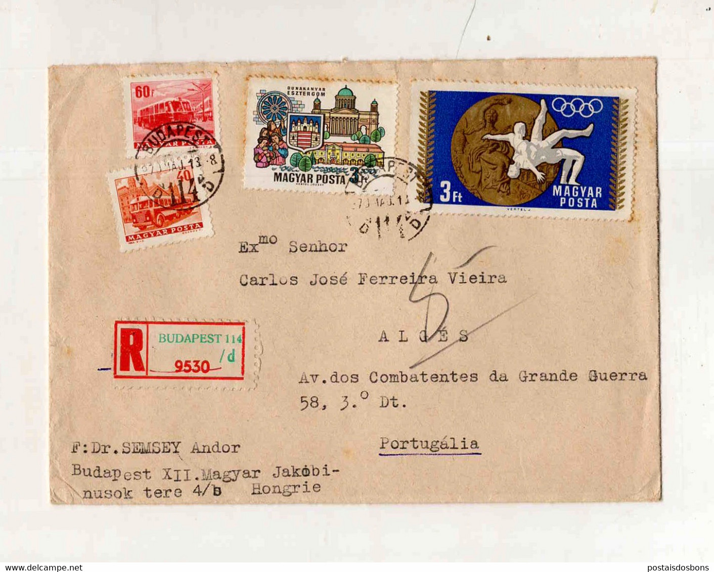 Cx15 57) Hongrie Hungary Magyar Posta 1970 Semsey Andor > Portugal Portugália Olimpia - Other & Unclassified