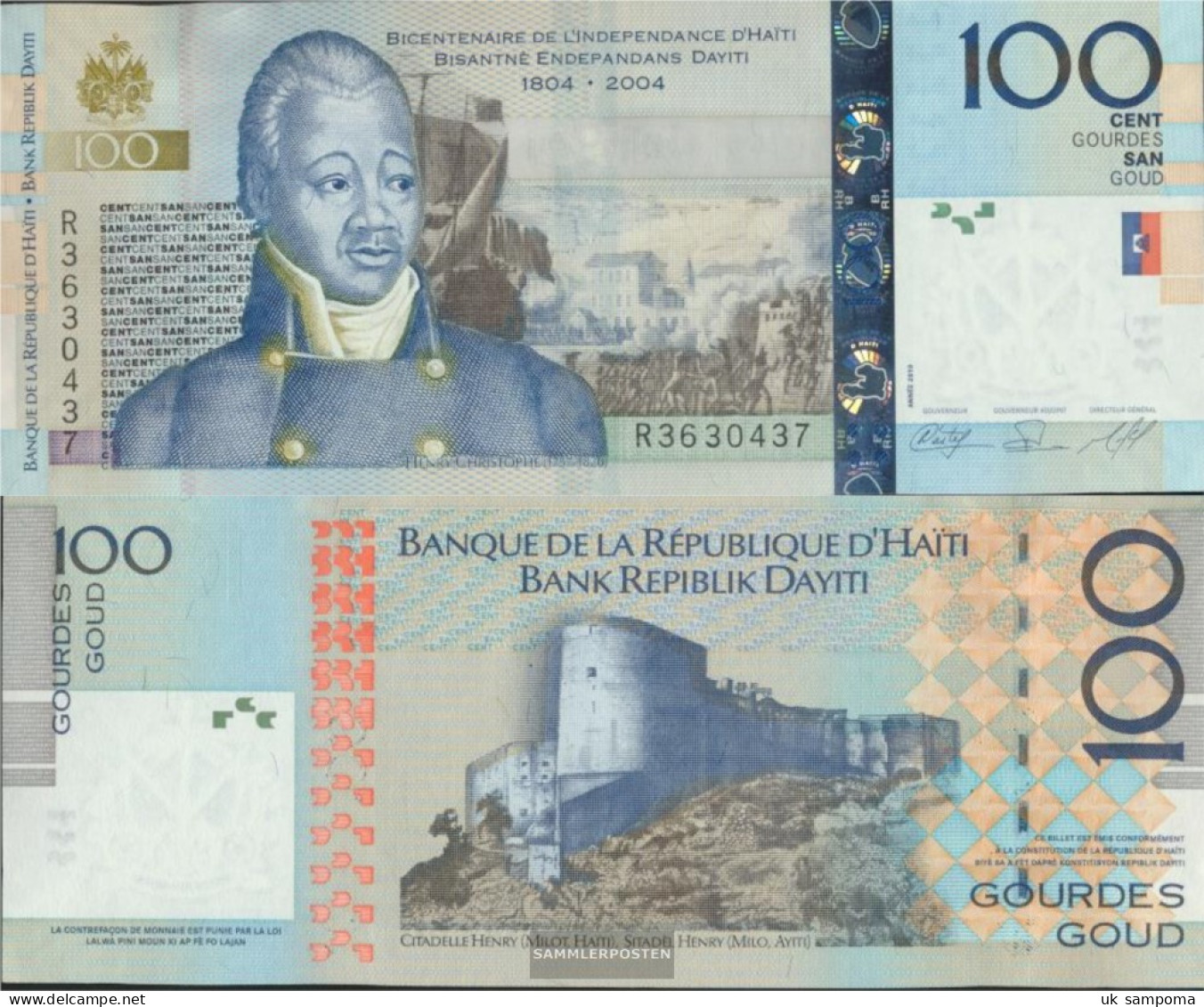 Haiti Pick-number: 275c Uncirculated 2010 100 Gourdes - Haiti