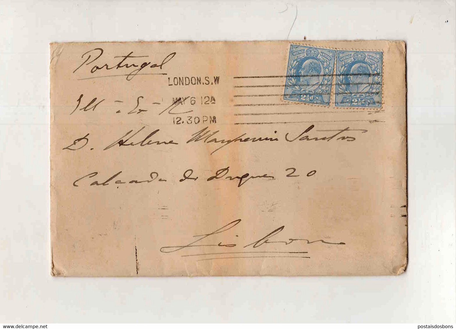 Cx15 64) GB George V 1912 2x 2 1/2 D Carlton Hotel > Wife Of Moçambique Governor - Unclassified