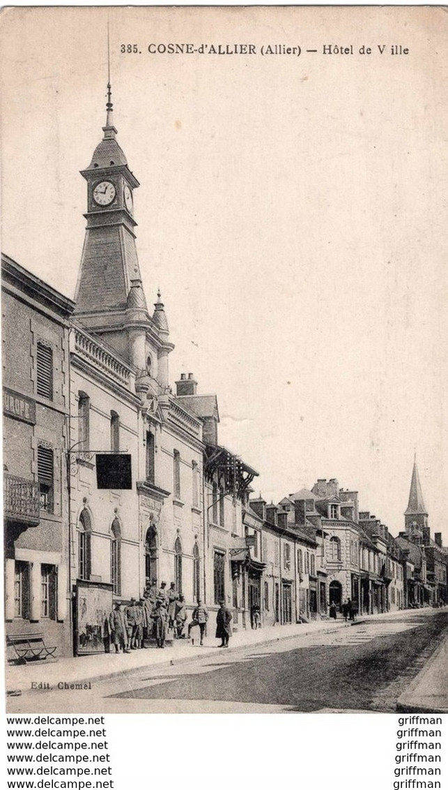 COSNE D'ALLIER HOTEL DE VILLE 1918 TBE - Otros & Sin Clasificación