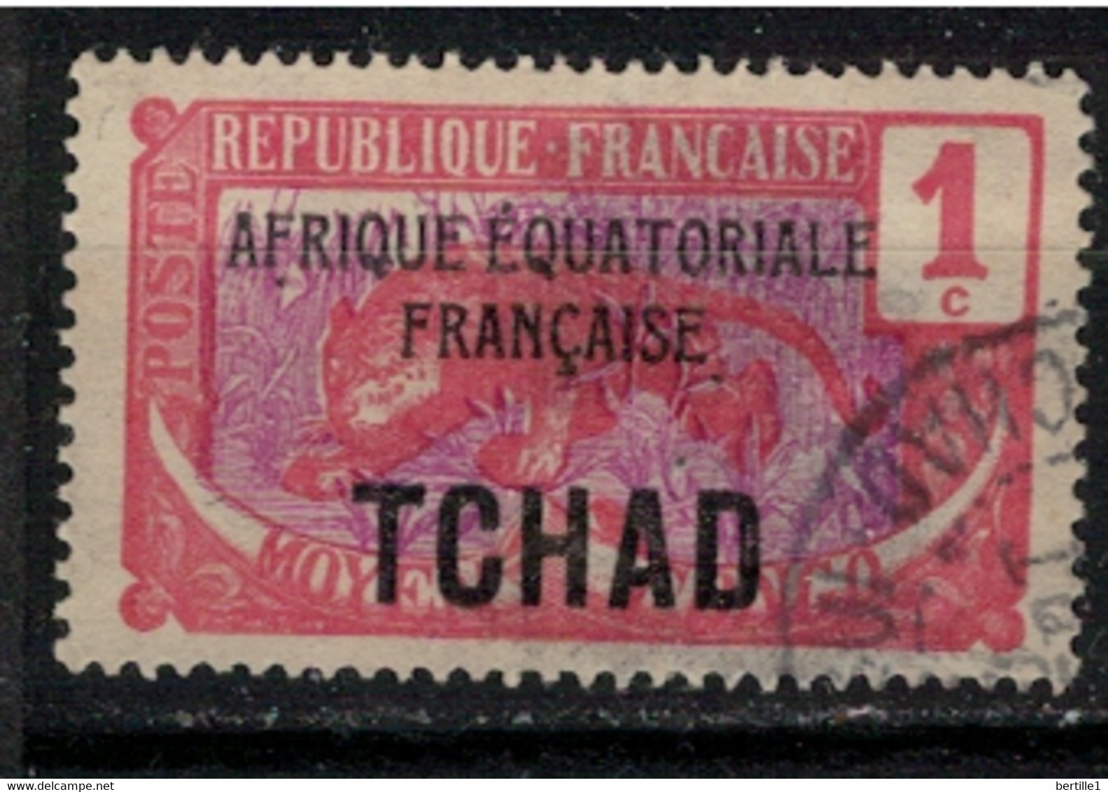 TCHAD          N°  YVERT  :   19  ( 4 )    OBLITERE       ( Ob   9/19  ) - Used Stamps