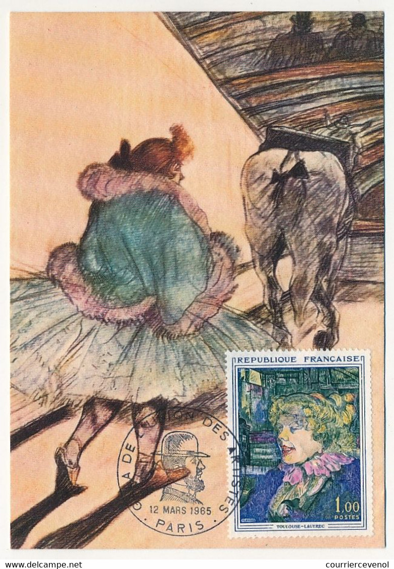 FRANCE - 2 Cartes Maximum - 1,00F Toulouse Lautrec - Cachets D'Albi Et De Paris (Jour D'émission) - 1960-1969