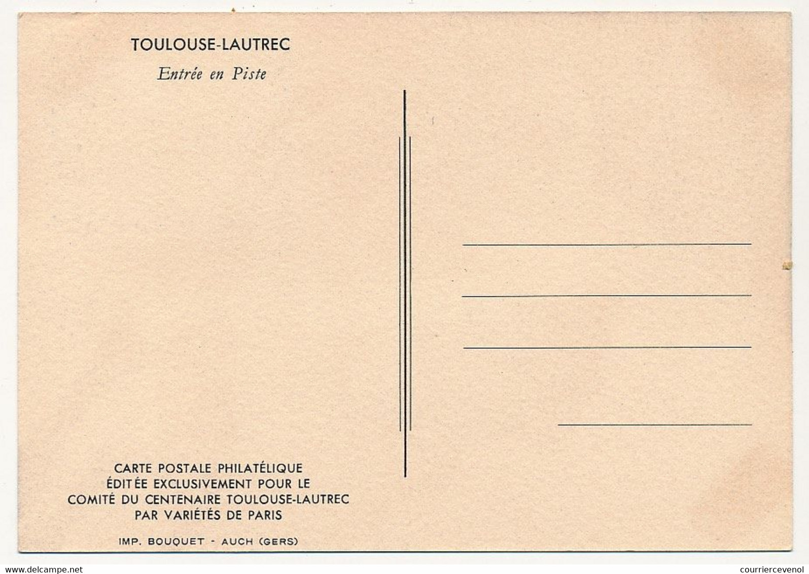 FRANCE - 2 Cartes Maximum - 1,00F Toulouse Lautrec - Cachets D'Albi Et De Paris (Jour D'émission) - 1960-1969