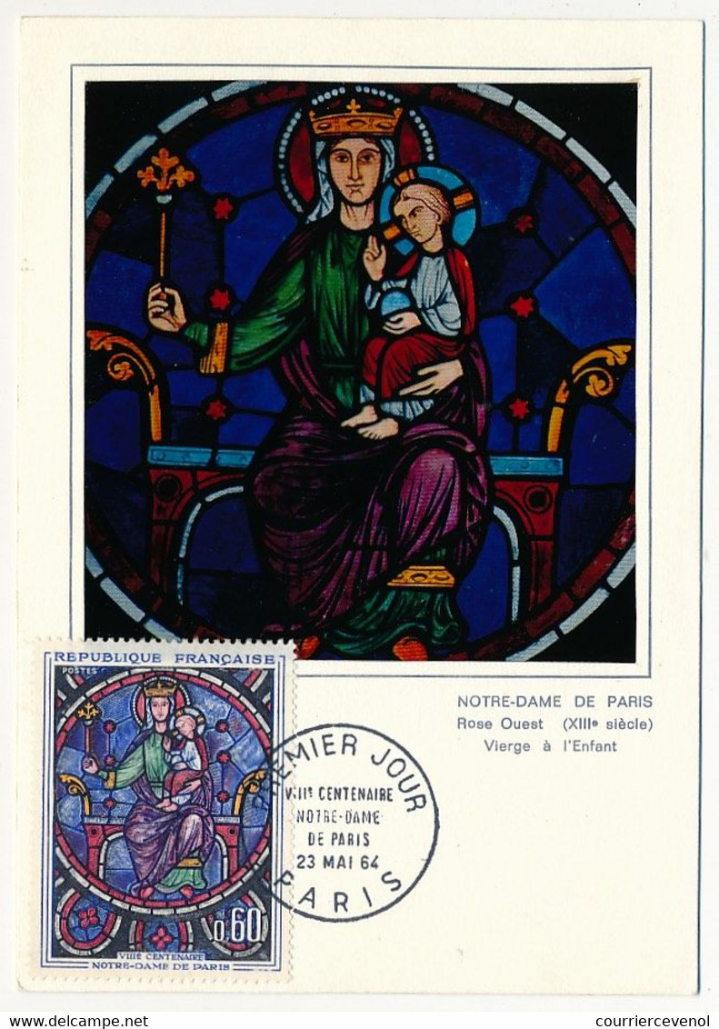 FRANCE - Carte Maximum - VIIIeme Centenaire Notre Dame De Paris - 23 Mai 1964 - 1960-1969